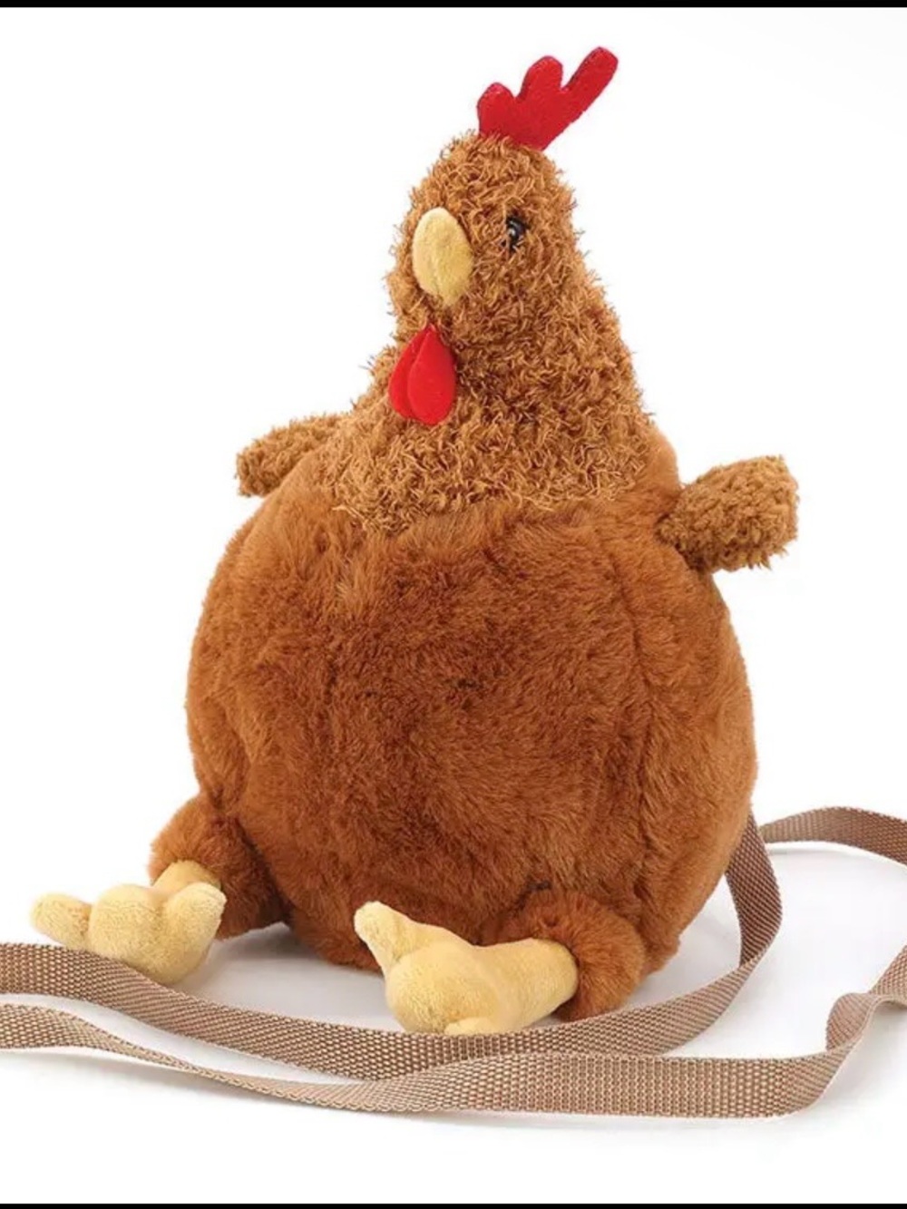 Plush Brown Chicken Crossbody Bag for Women